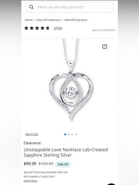 Unstoppable Love by Kay Jewelers Heart Necklace in Sterling Silver